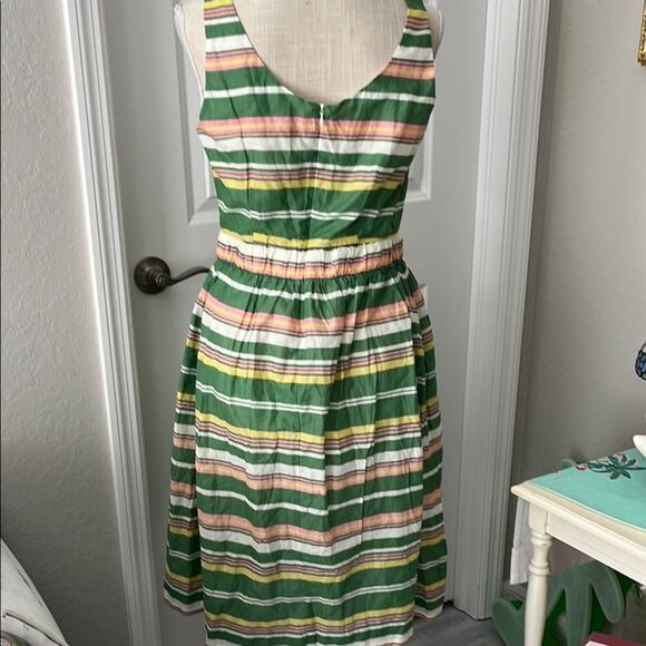 Boden Green & Cream Striped Sleeveless Sundress Pockets !NWOT SZ US 8 L - Picture 6 of 12
